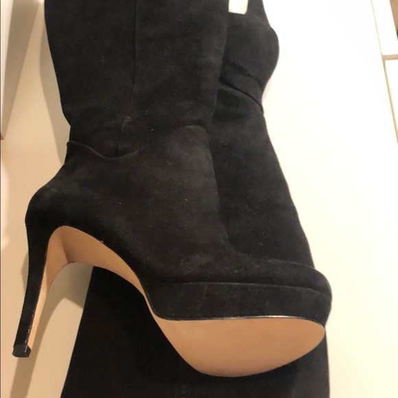 ANTONIO MELANI Black Suede Knee High Boot Ryder Sz 7 4 inch Stilletos - Picture 5 of 10